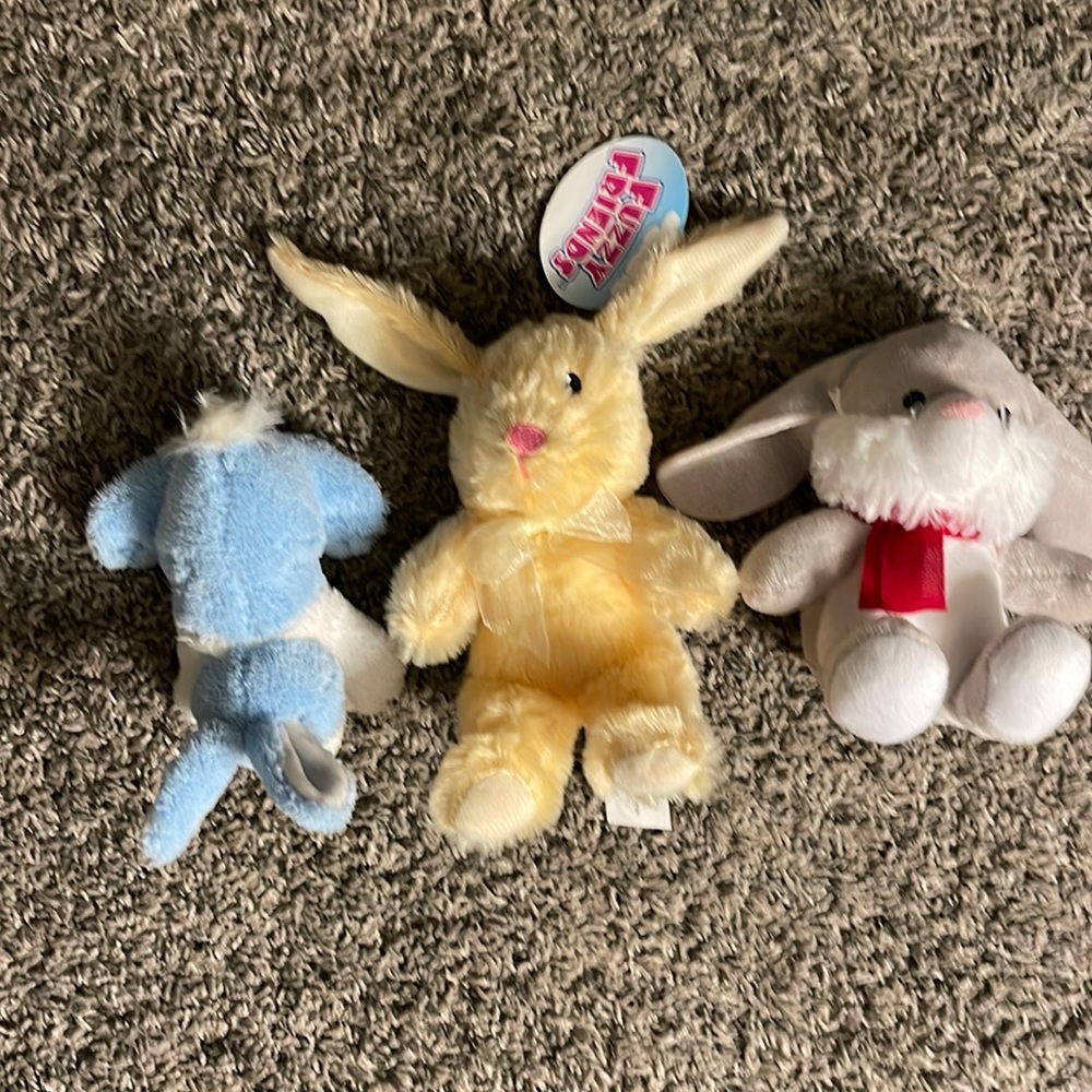 Easter bunny stuffed animal bundle Plush stuffies lot easter bunnies holiday
